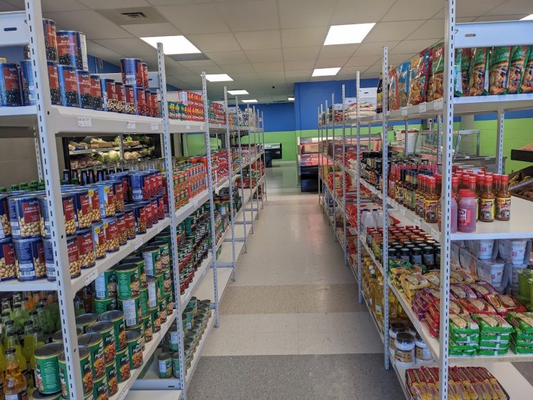 Inside aisles of Sunshine Grocers West Indian Store