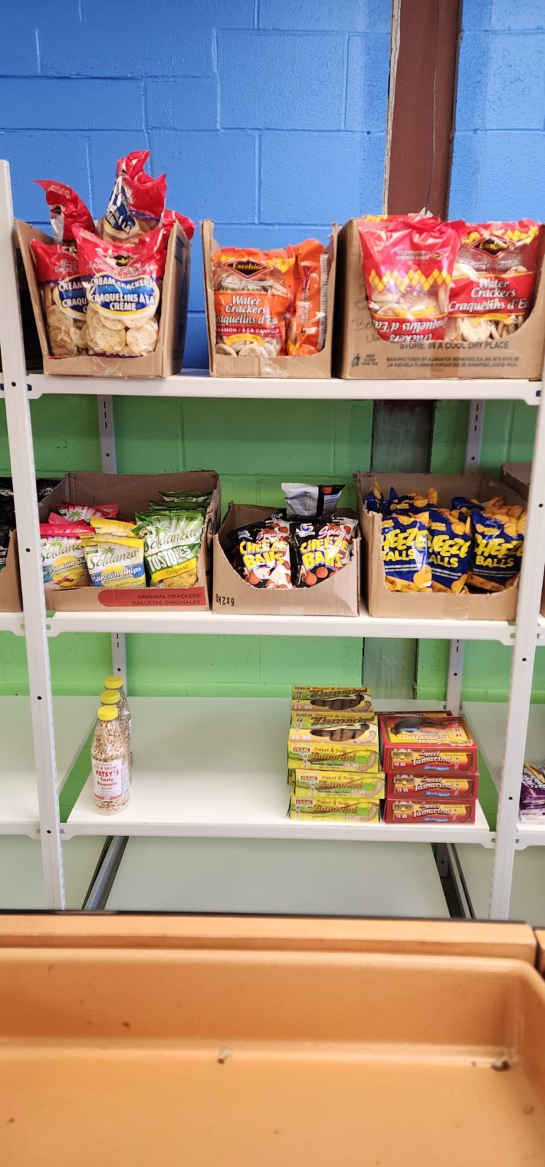 Close up shot of groceries on the shelves of Sunshine Grocers West Indian Store