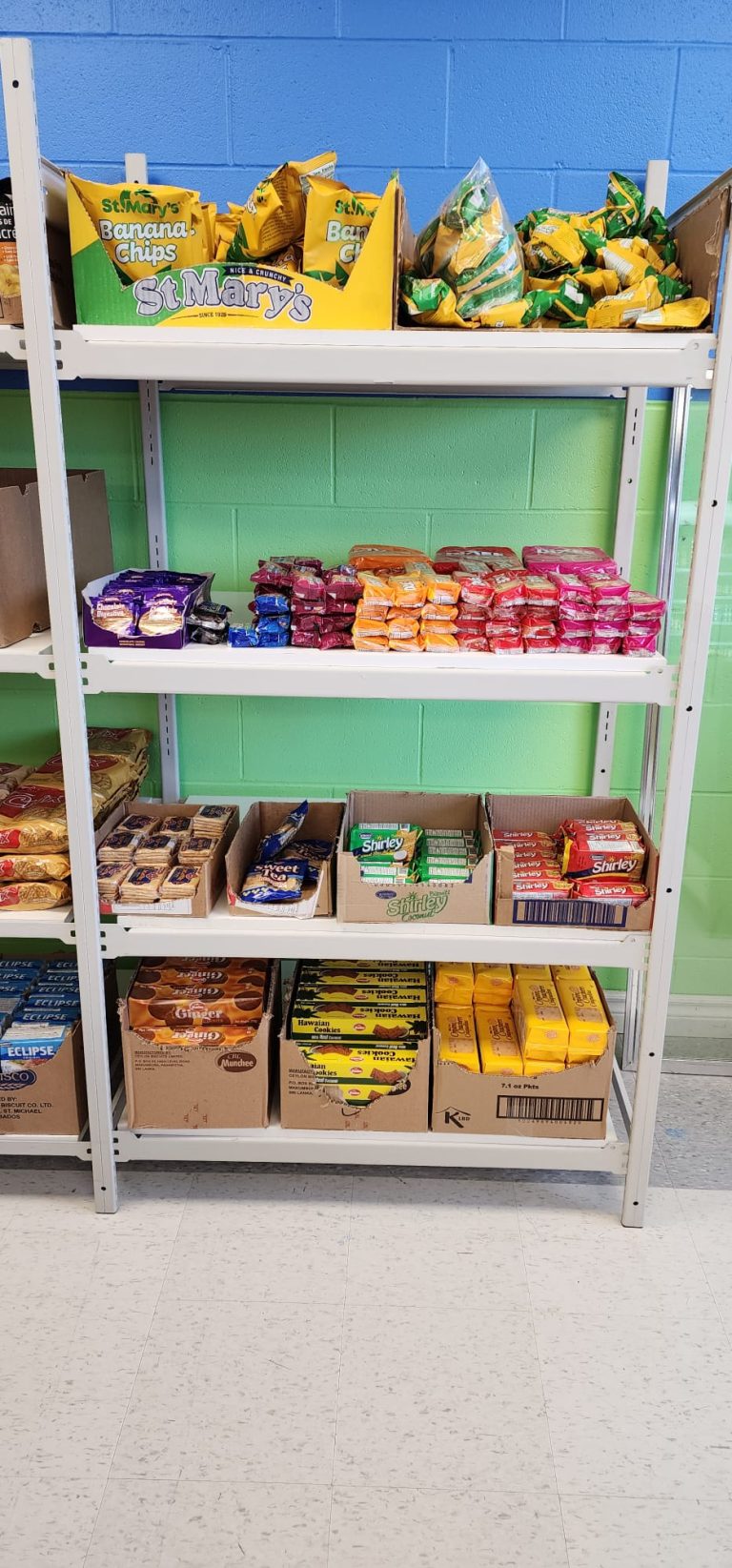 Close up shot of groceries on the shelves of Sunshine Grocers West Indian Store